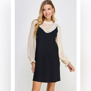 SHEIN Black and Cream Dress